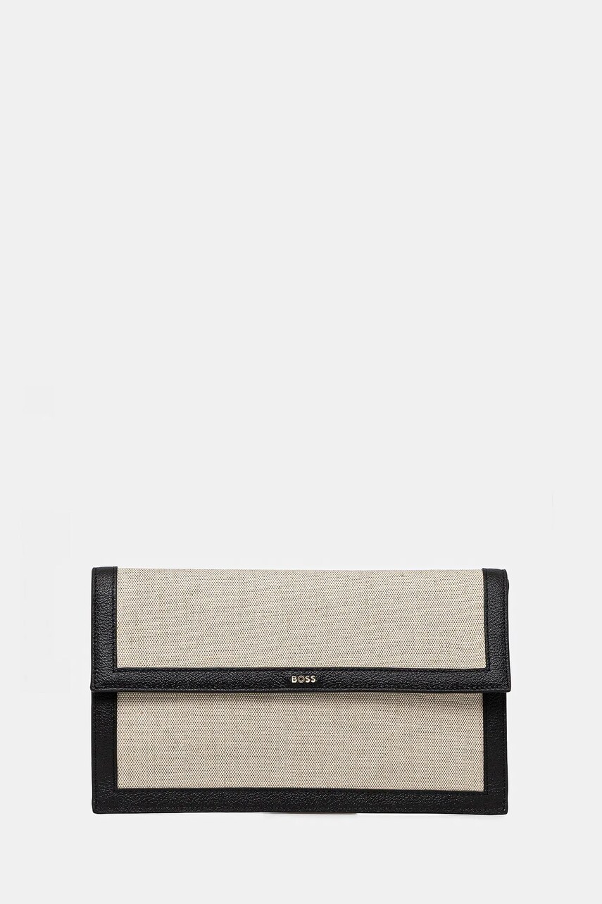 BOSS geantă culoarea bej, 50542077