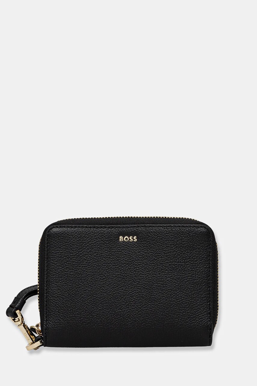 BOSS card-holder din piele culoarea negru, 50543476