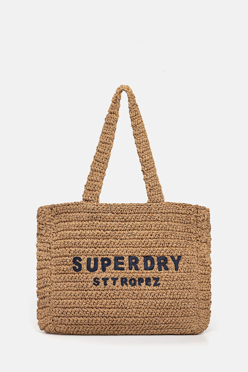 Superdry poșetă culoarea maro, W9110401A-F4X