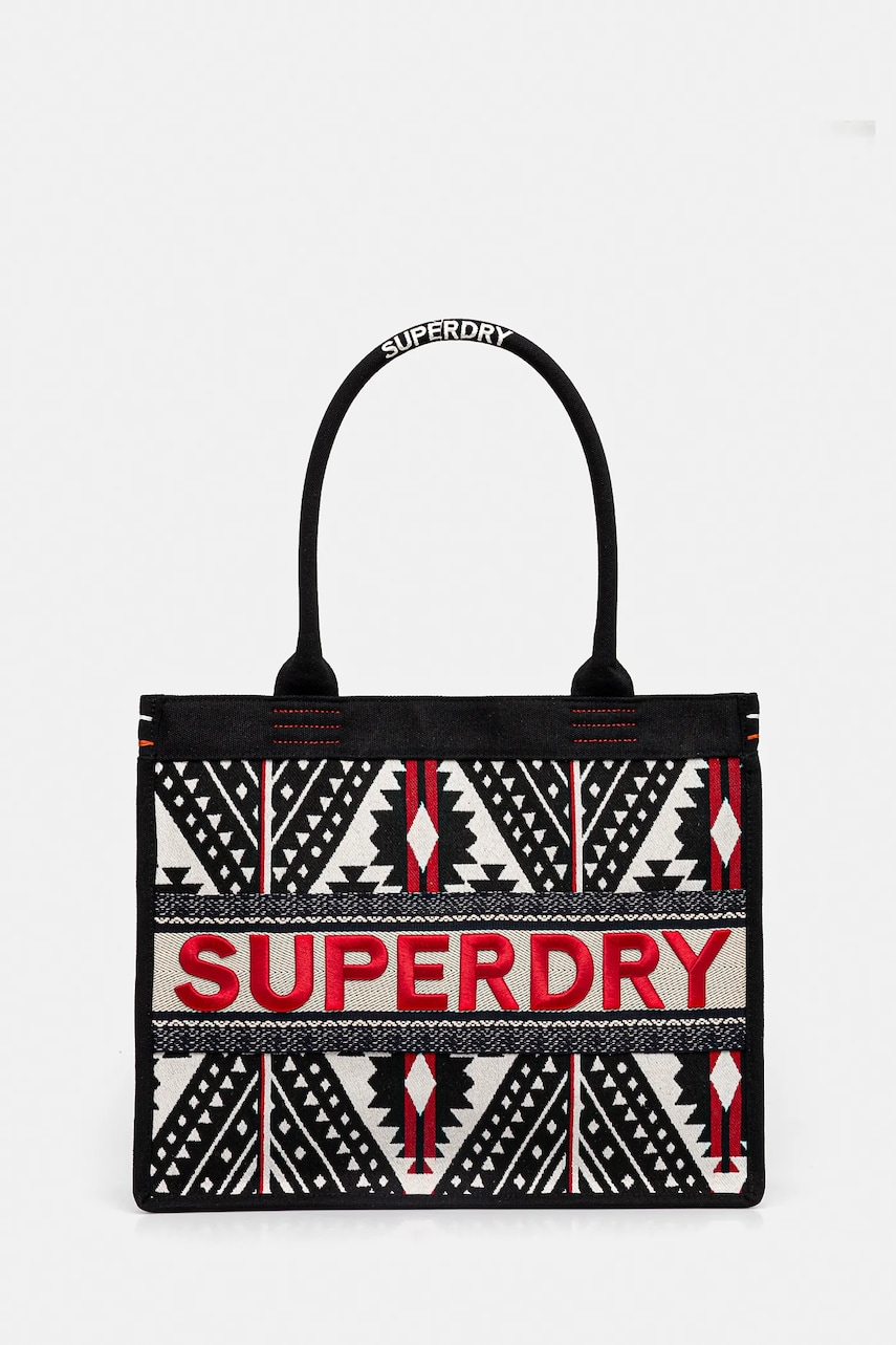 Levně Kabelka Superdry černá barva, W9110411A-61A