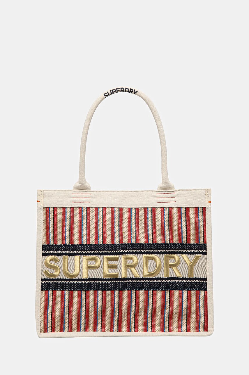 Superdry poșetă culoarea bej, W9110411A-F1X