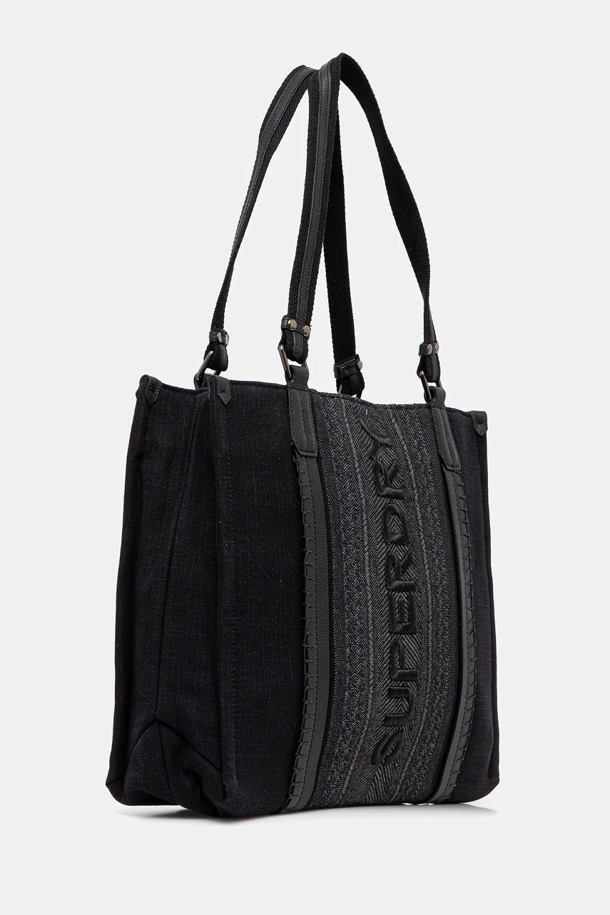 Τσάντα Superdry χρώμα: μαύρο, W9110412A-02A φωτογραφία