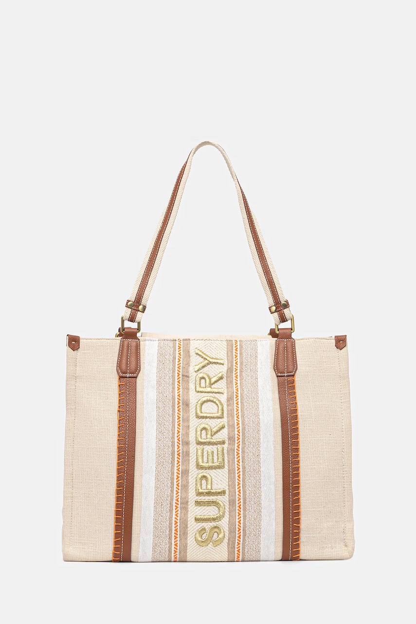 Superdry geanta culoarea bej, W9110412A-20O