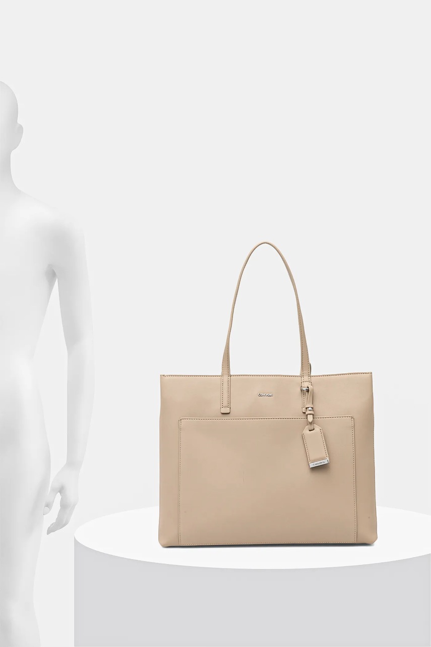 Τσάντα Calvin Klein χρώμα: μπεζ, K60K613019 φωτογραφία