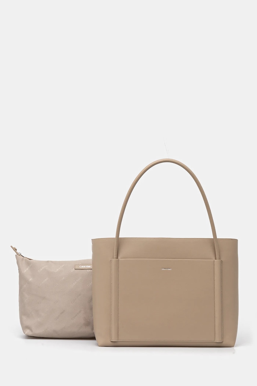 Levně Kabelka Calvin Klein béžová barva, K60K613109
