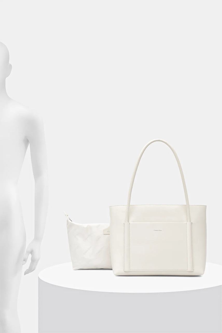 Τσάντα Calvin Klein χρώμα: μπεζ, K60K613110 φωτογραφία