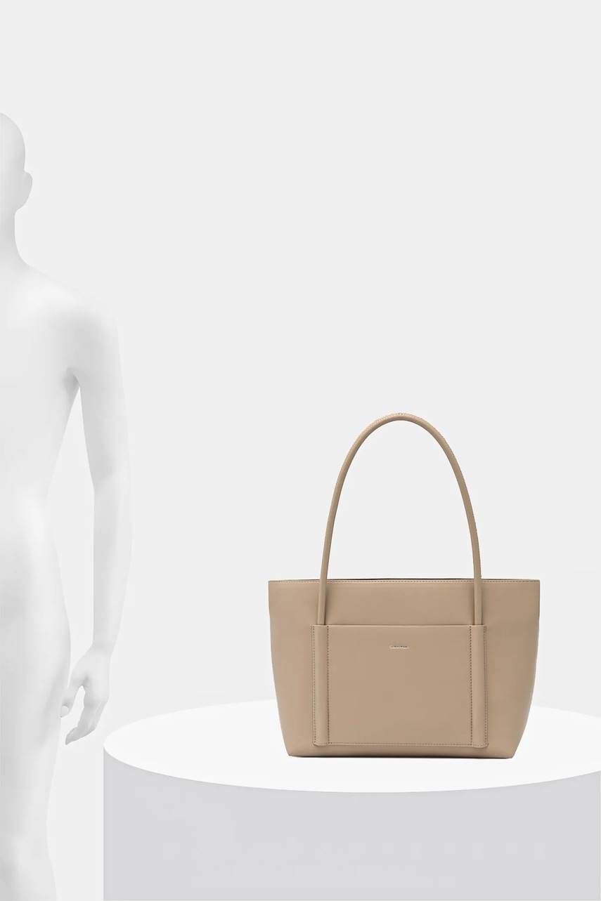 Τσάντα Calvin Klein χρώμα: μπεζ, K60K613110 φωτογραφία