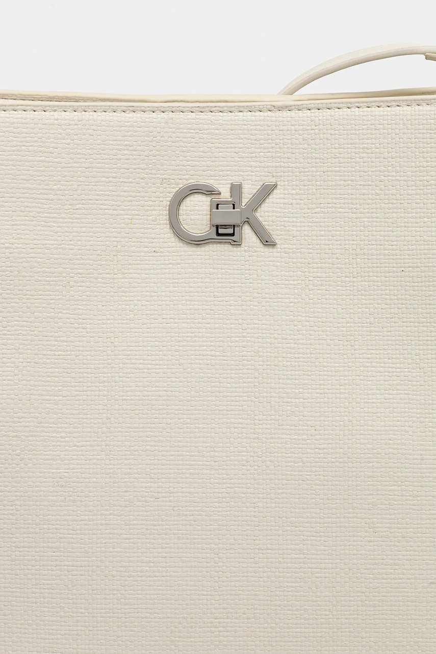 Τσάντα Calvin Klein χρώμα: μπεζ, K60K613179 φωτογραφία