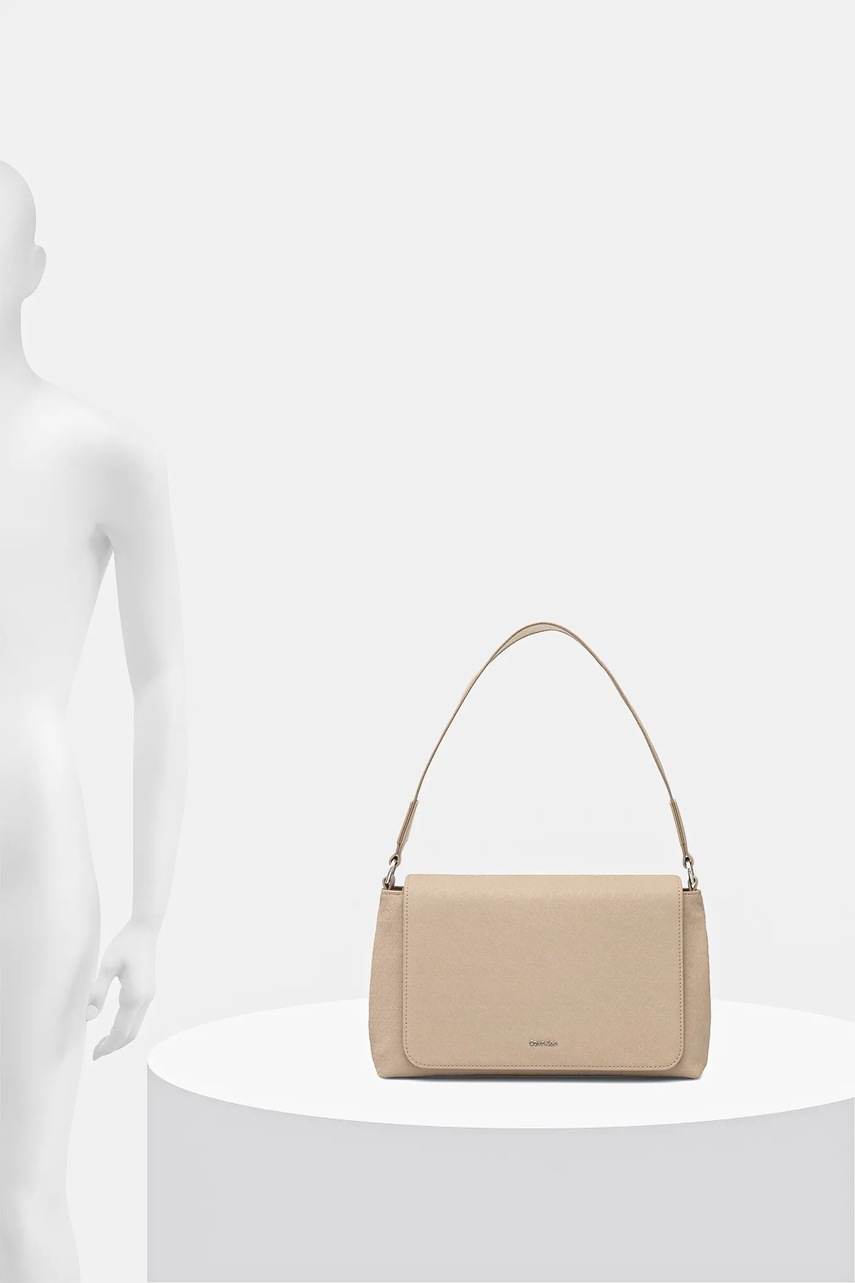 Τσάντα Calvin Klein χρώμα: μπεζ, K60K613181 φωτογραφία