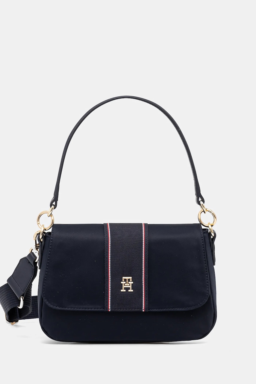 Kabelka Tommy Hilfiger tmavomodrá barva, AW0AW17168