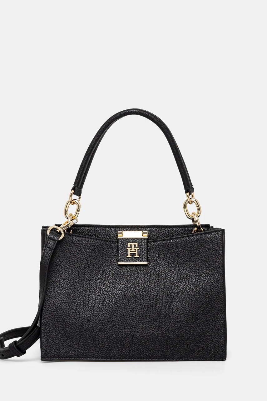 Levně Kabelka Tommy Hilfiger černá barva, AW0AW17190