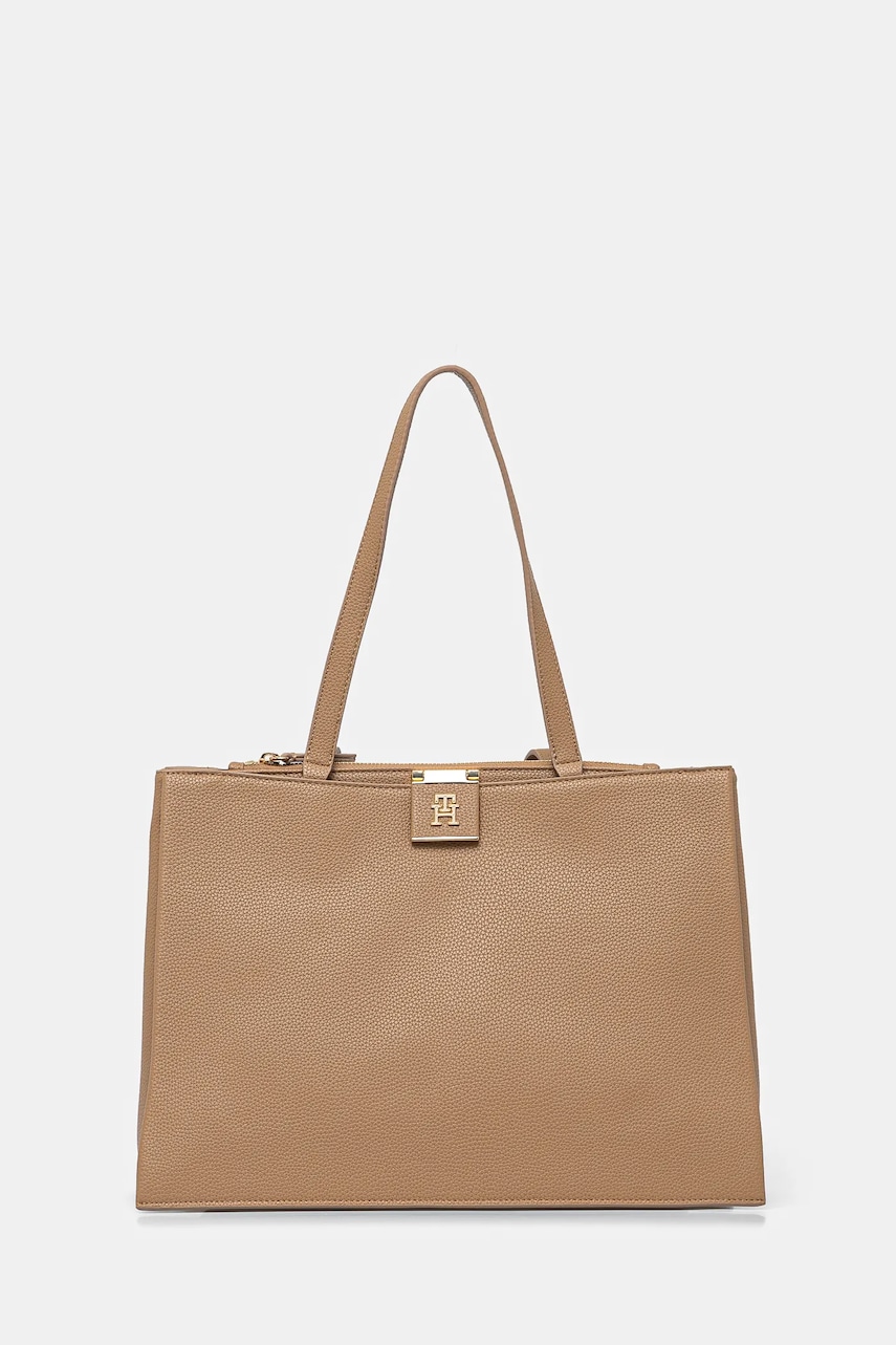 Kabelka Tommy Hilfiger béžová barva, AW0AW17191