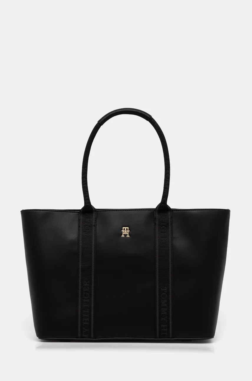 Levně Kabelka Tommy Hilfiger černá barva, AW0AW17198