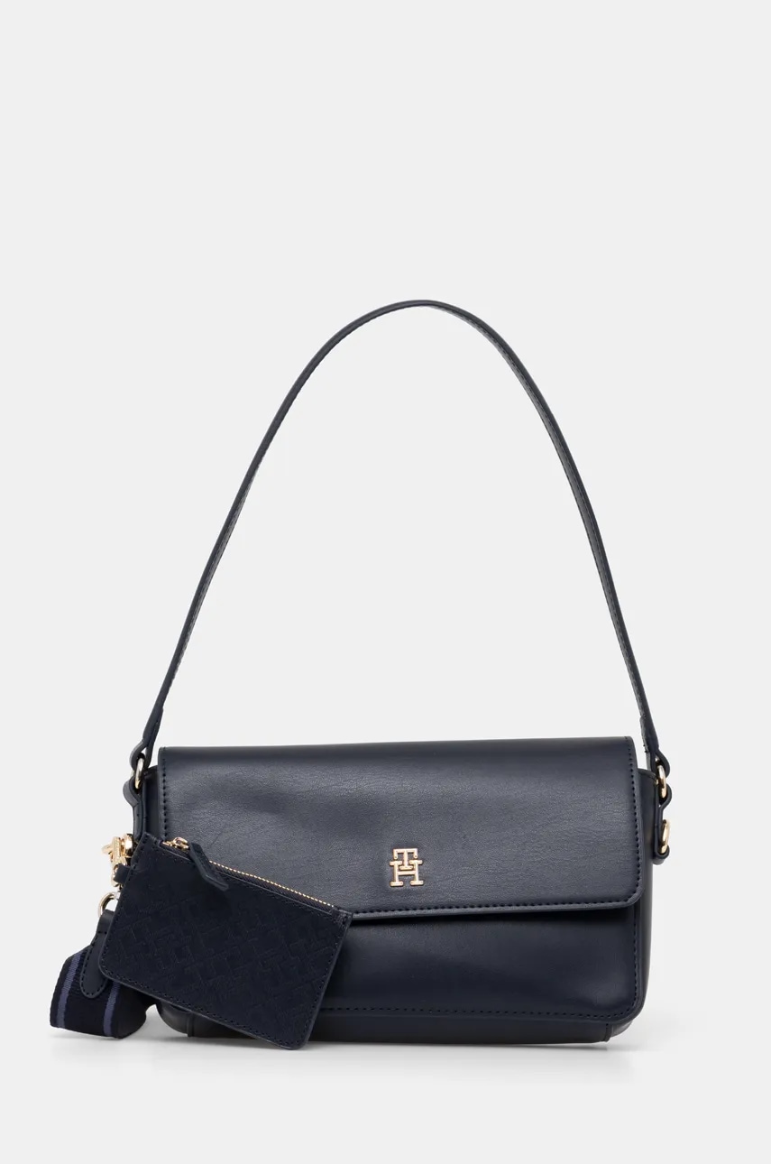 Kabelka Tommy Hilfiger tmavomodrá barva, AW0AW17219