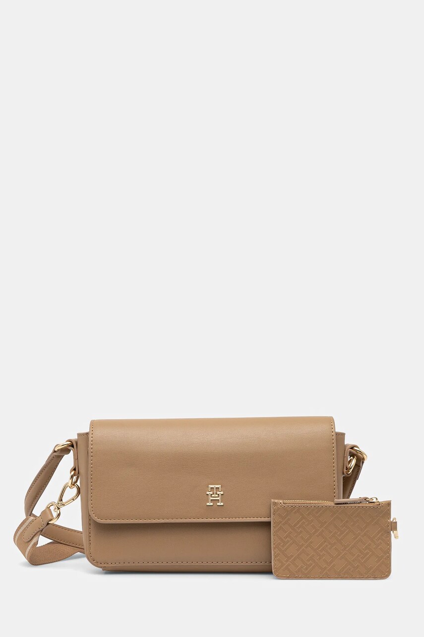 Kabelka Tommy Hilfiger béžová barva, AW0AW17219