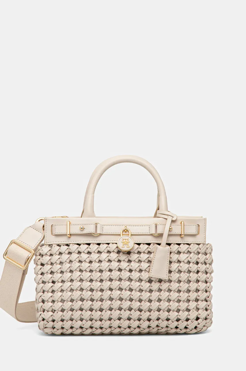 Kabelka Tommy Hilfiger béžová barva, AW0AW17395