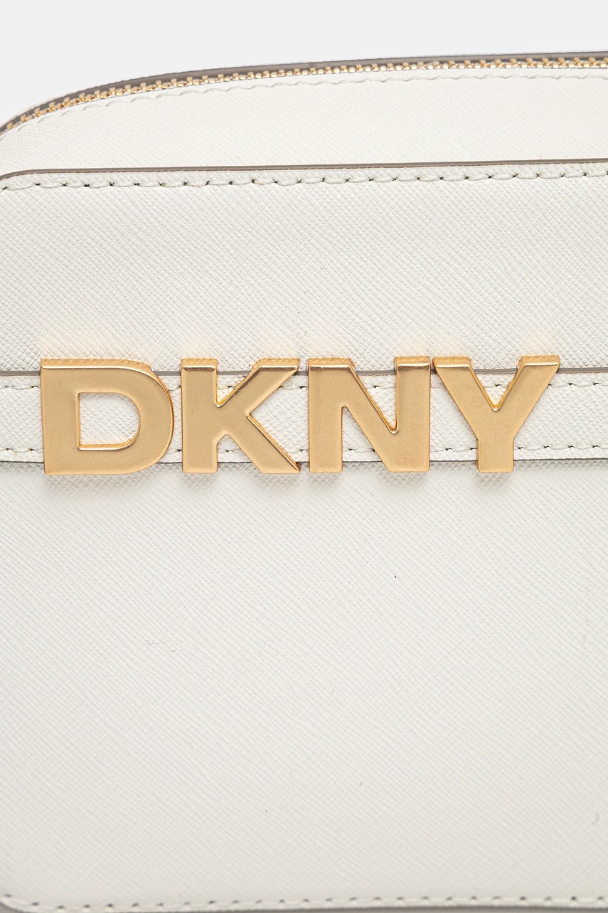 Δερμάτινη τσάντα Dkny χρώμα: μπεζ, R51E1J31 φωτογραφία