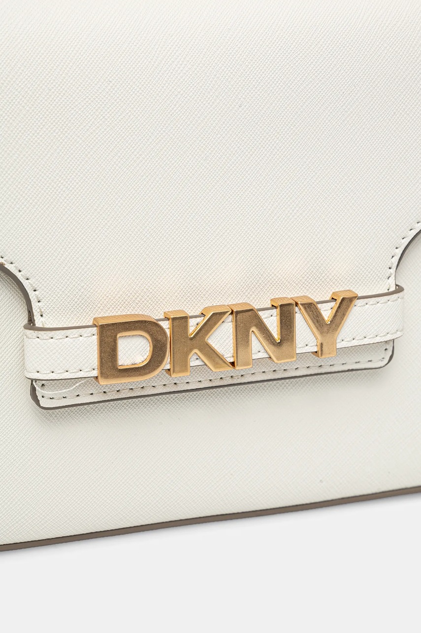 Δερμάτινη τσάντα Dkny χρώμα: μπεζ, R51E1J30 φωτογραφία