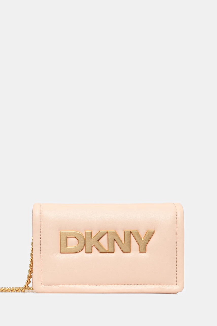 Dkny poseta de piele culoarea bej, R44GKB74