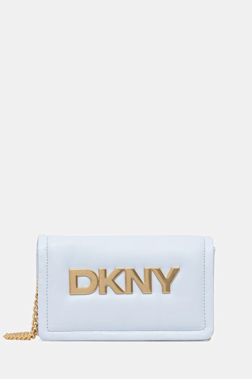 Levně Kožená kabelka Dkny modrá barva, R44GKB74