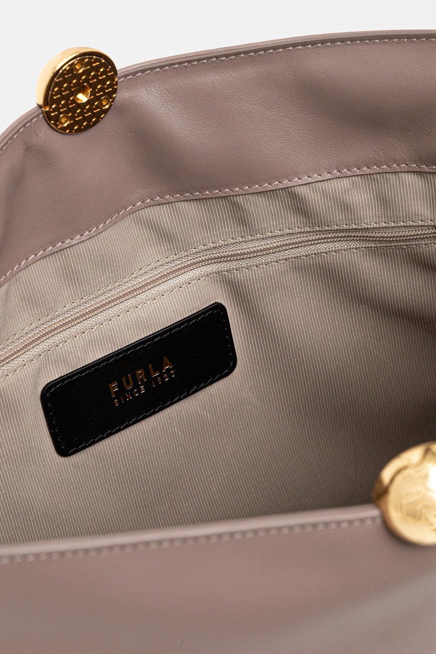 Δερμάτινη τσάντα Furla χρώμα: γκρι, WB01365.BX3168.MA2001002 φωτογραφία