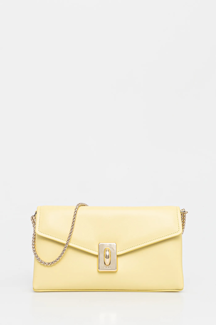 Furla poșetă de piele culoarea galben, WB01517.BX3227.3684S1007