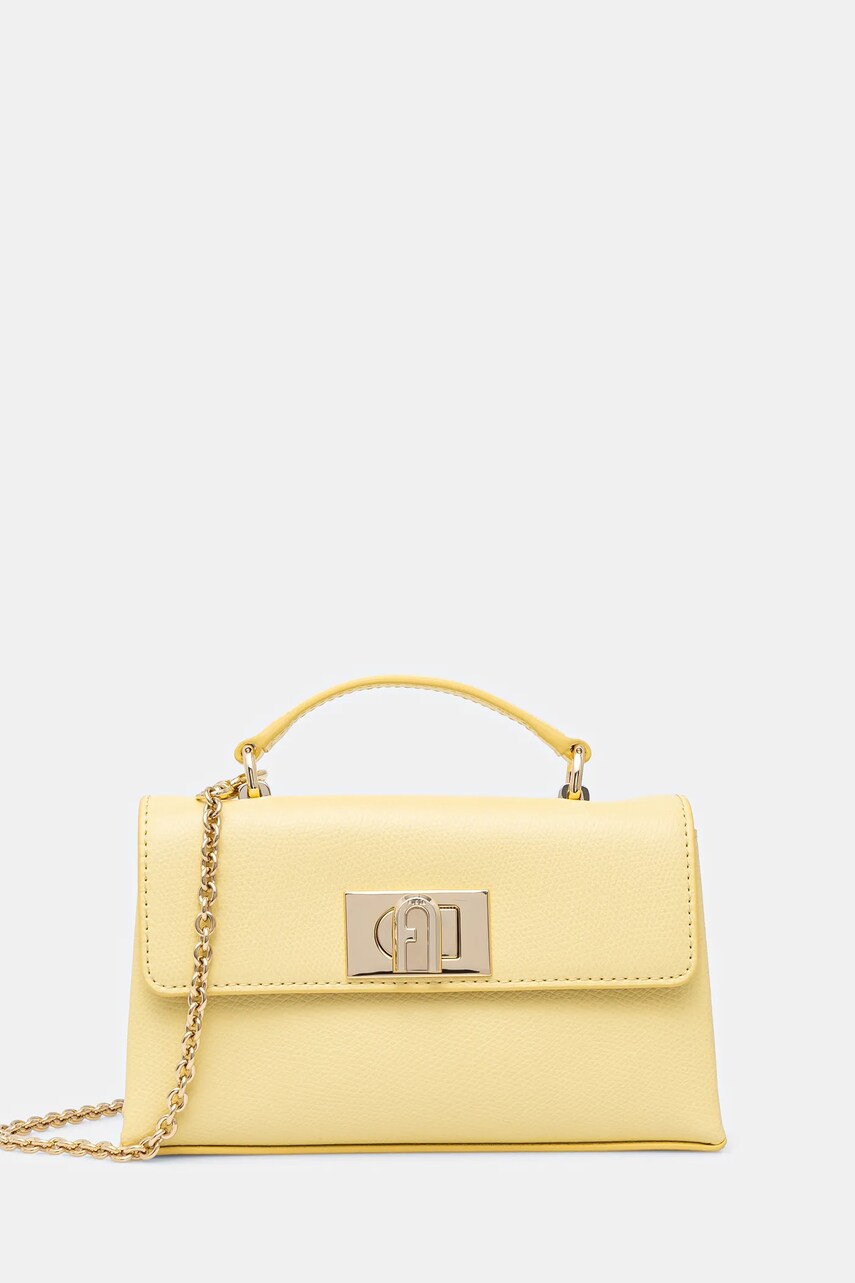 Furla poseta de piele culoarea galben, WE00423.ARE000.3684S1007
