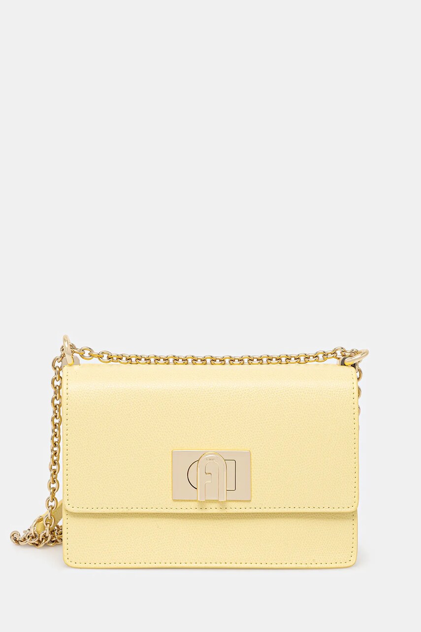 Furla geantă de piele culoarea galben, BAFKACO.ARE000.3684S1007