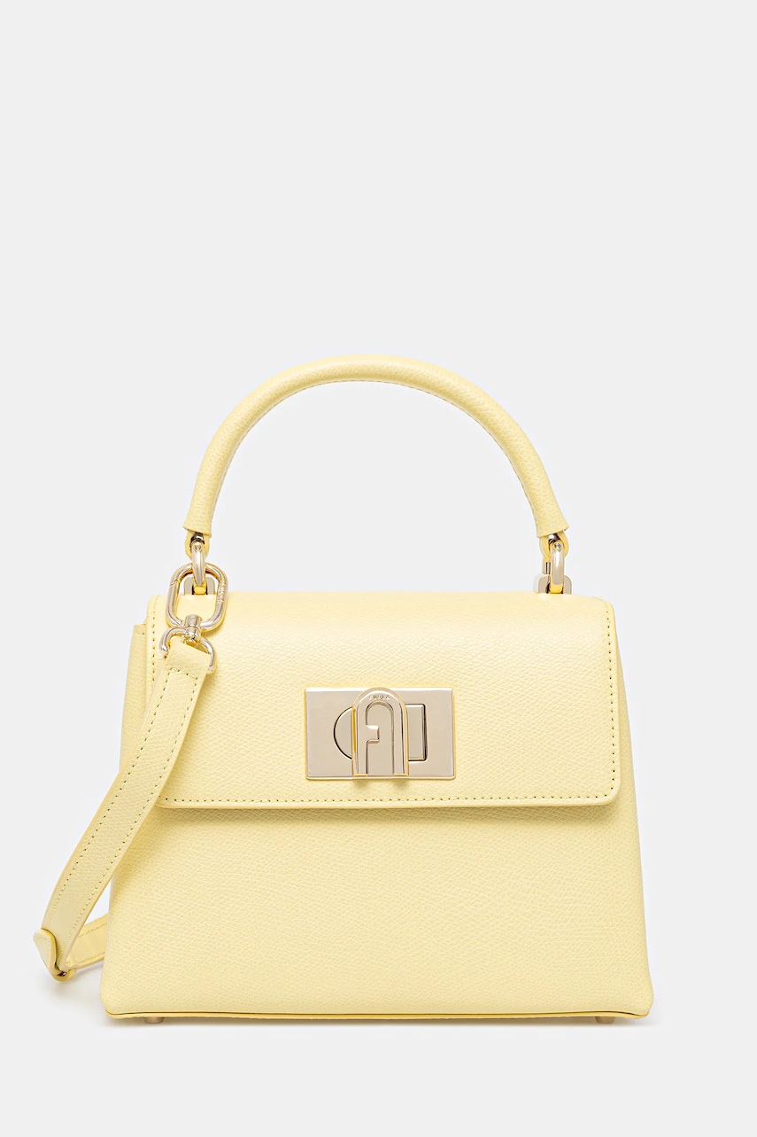 Furla geantă de piele culoarea galben, WB00109.ARE000.3684S1007