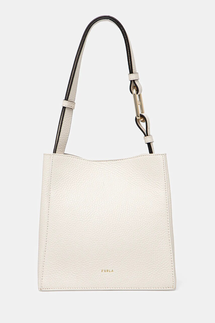 Levně Kožená kabelka Furla bílá barva, WB01373.HSF000.PNN001007