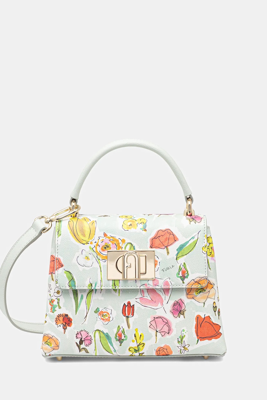 Levně Kožená kabelka Furla zelená barva, WB01262.BX3865.TRU001007