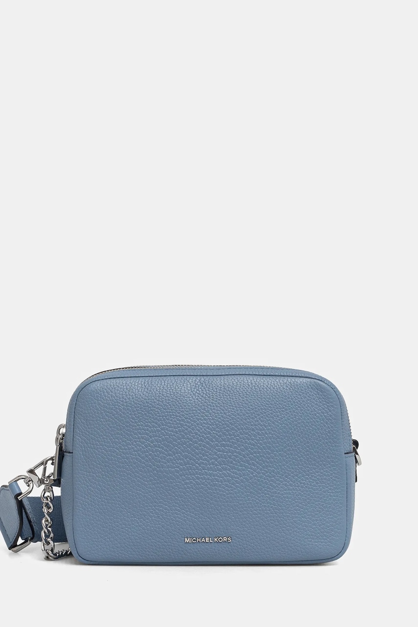 Levně Kožená kabelka MICHAEL Michael Kors modrá barva, 32S5SYTC5L