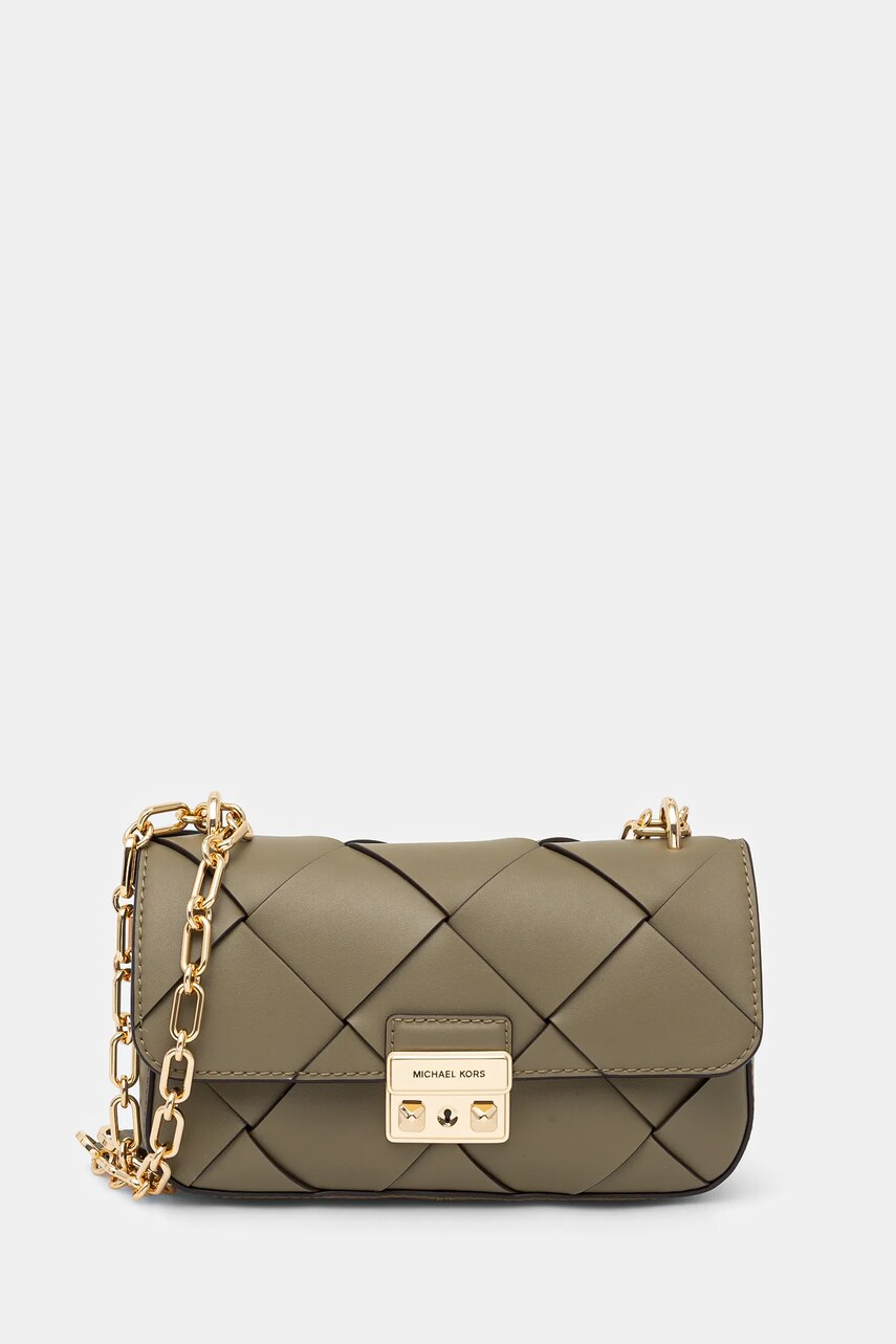 MICHAEL Michael Kors poseta de piele culoarea verde, 30S5G2RL5L