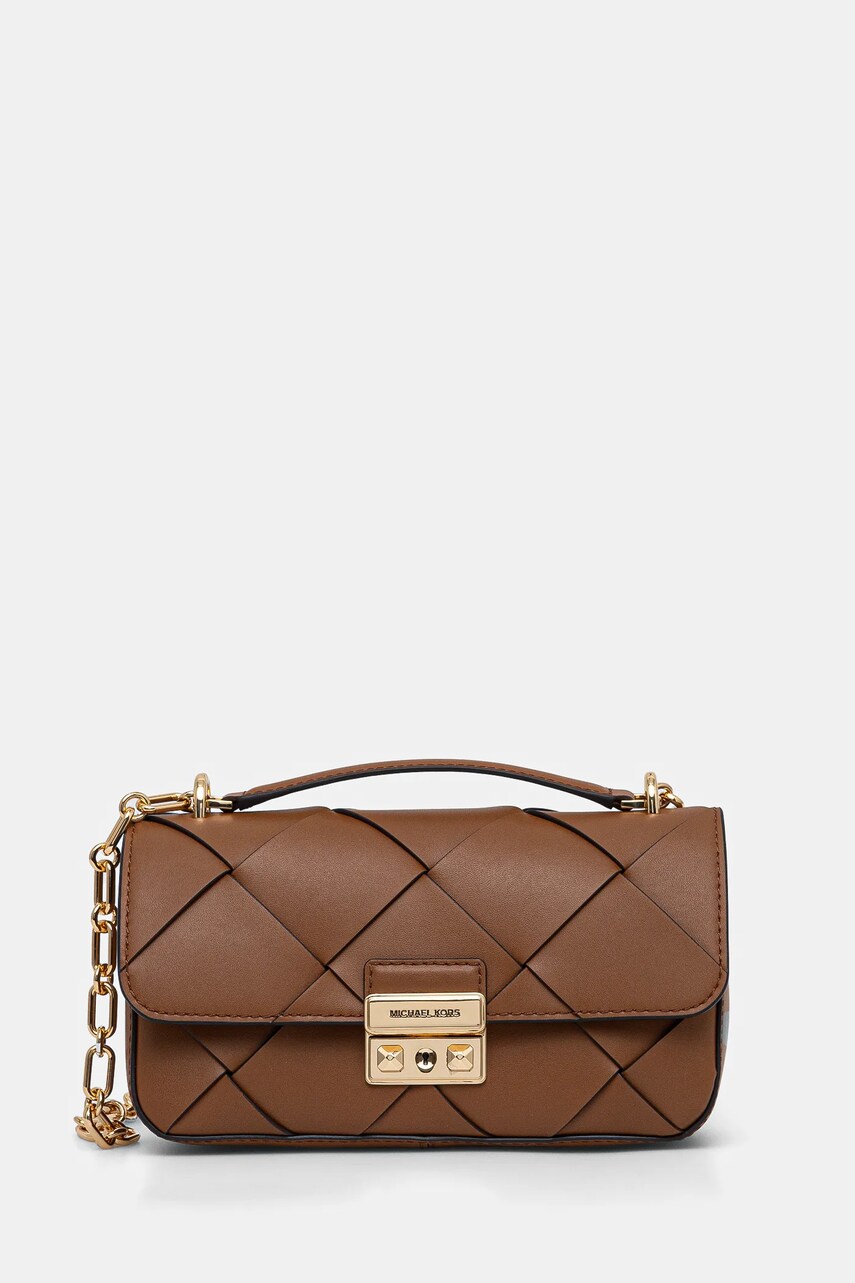 MICHAEL Michael Kors poseta de piele culoarea maro, 30S5G2RL5L