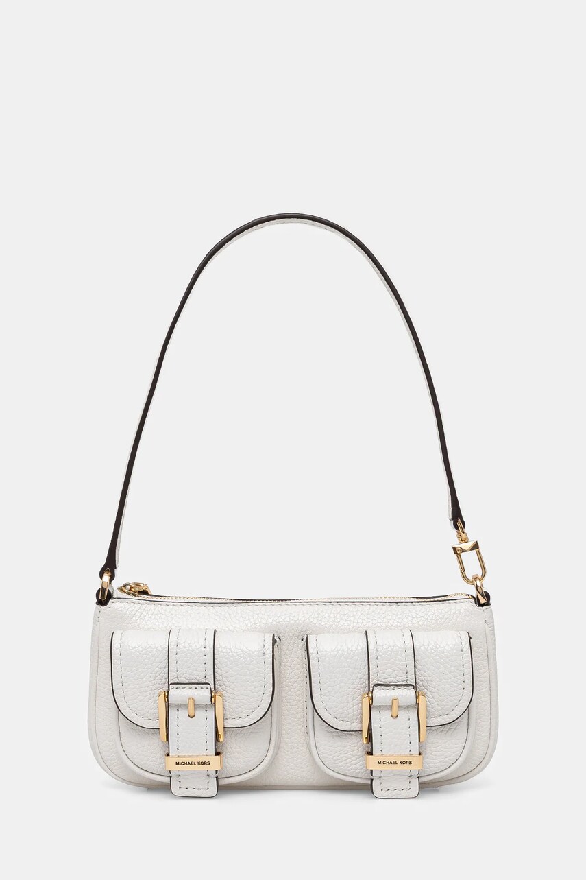 Levně Kožená kabelka MICHAEL Michael Kors bílá barva, 32S5GZCU1L