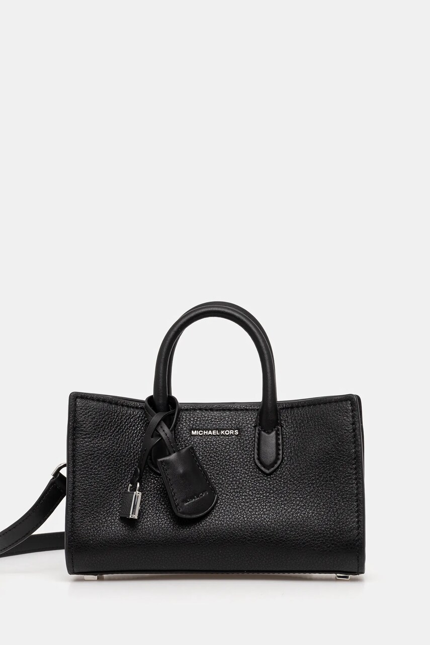 Levně Kožená kabelka MICHAEL Michael Kors černá barva, 32F4SETC0L