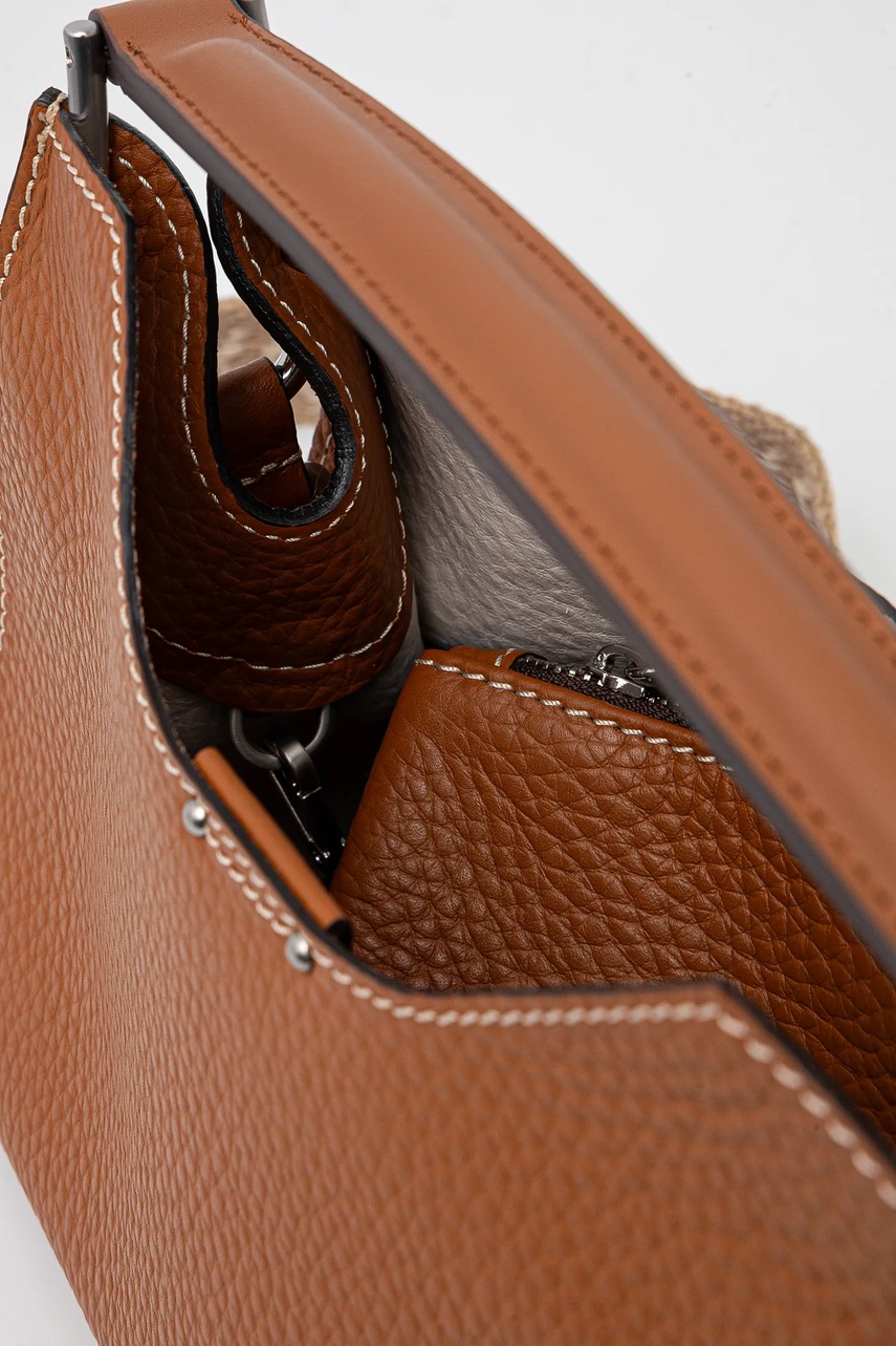 Δερμάτινη τσάντα Gianni Chiarini AURORA χρώμα: καφέ, BS.10565.RNGDBL.NAETN φωτογραφία