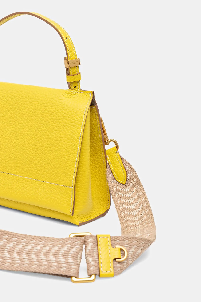 Δερμάτινη τσάντα Gianni Chiarini NICOLE χρώμα: κίτρινο, BS.11335.TKL.NAETN φωτογραφία
