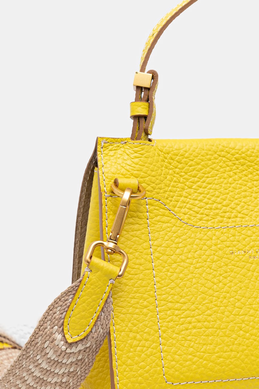 Δερμάτινη τσάντα Gianni Chiarini NICOLE χρώμα: κίτρινο, BS.11335.TKL.NAETN φωτογραφία