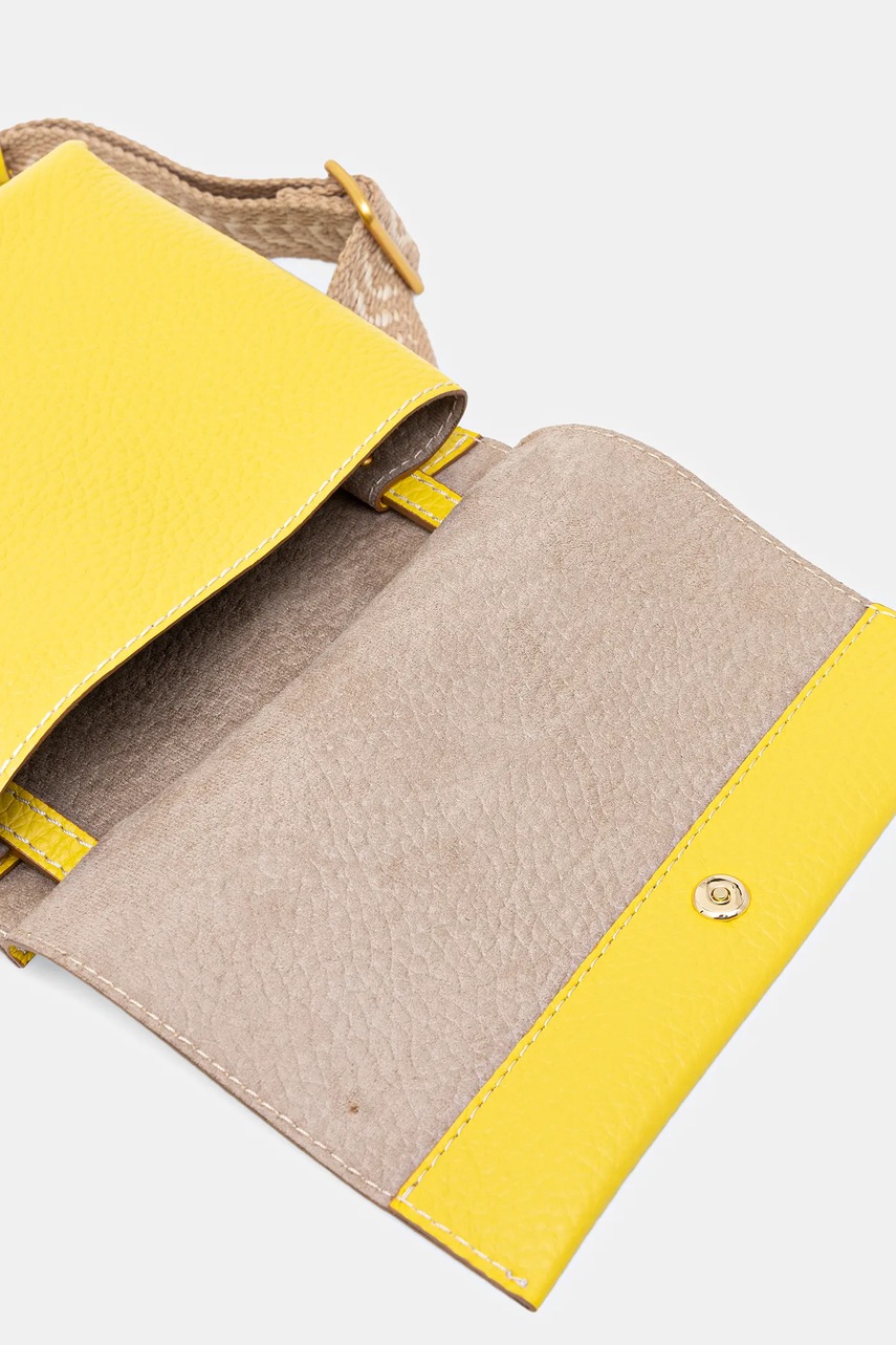 Δερμάτινη τσάντα Gianni Chiarini NICOLE χρώμα: κίτρινο, BS.11335.TKL.NAETN φωτογραφία