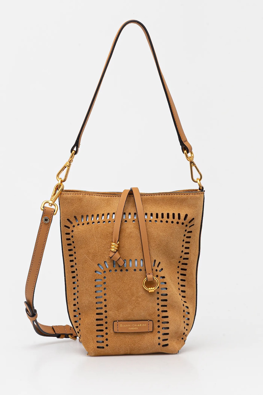Gianni Chiarini geantă de mana din piele intoarsa VANESSA culoarea maro, BS.11395.CMLSR