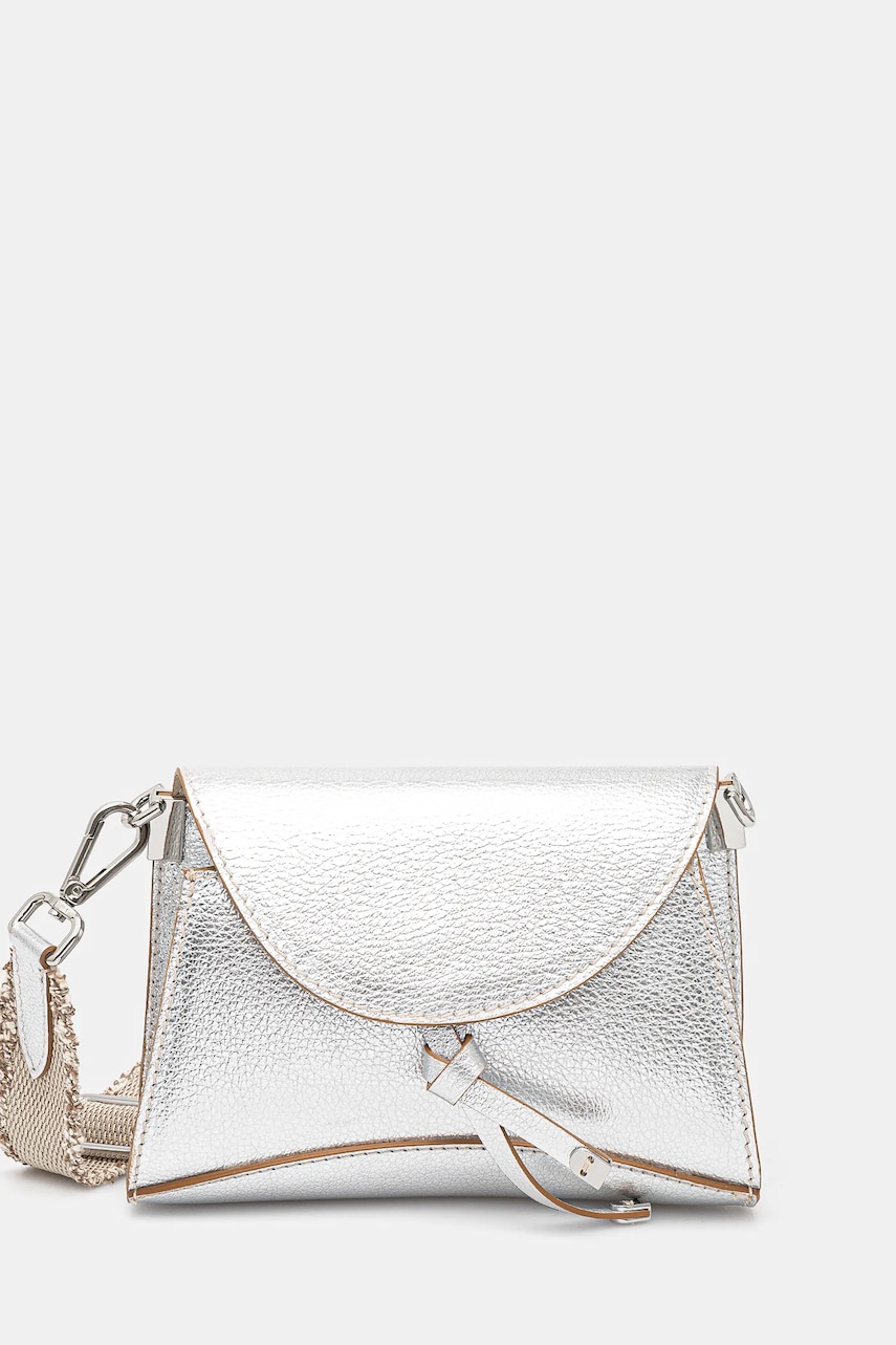 Gianni Chiarini poșetă de piele MARGOT culoarea argintiu, BS.11410.GTMET.NABCL Gianni Chiarini poșetă de piele MARGOT culoarea argintiu, BS.11410.GTMET.NABCL
