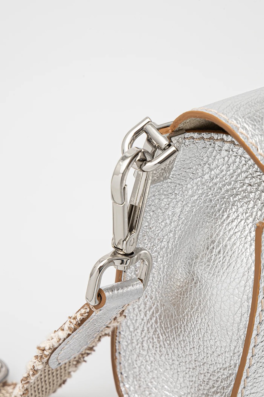 Δερμάτινη τσάντα Gianni Chiarini MARGOT χρώμα: ασημί, BS.11410.GTMET.NABCL φωτογραφία