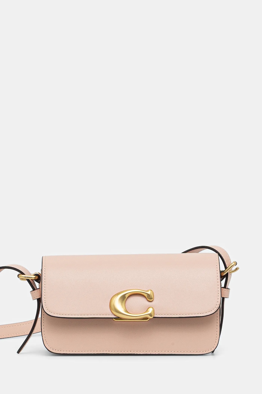 Coach poșetă de piele Zoe culoarea galben, CAM18