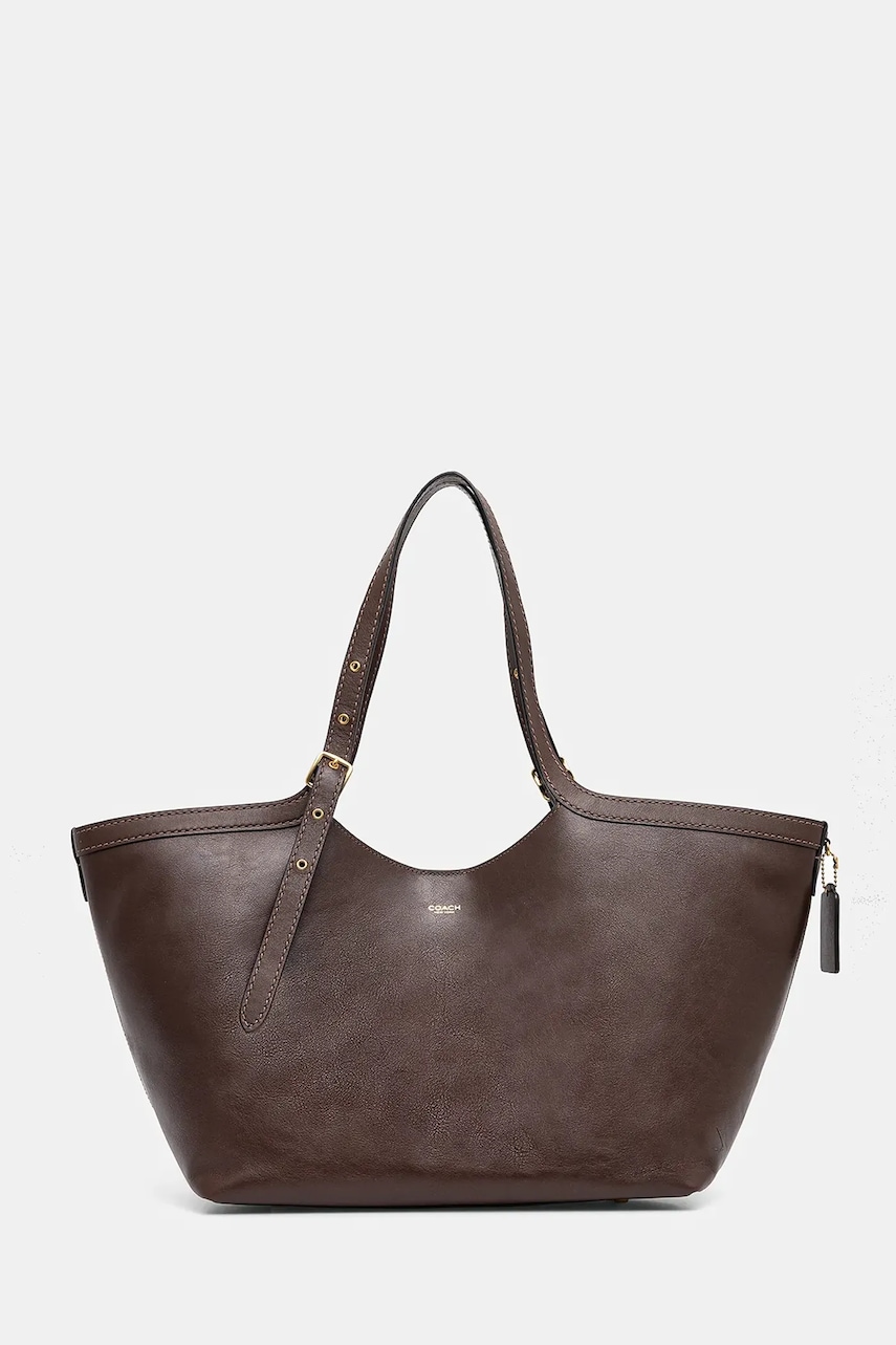 Coach poseta de piele culoarea maro, CAM00