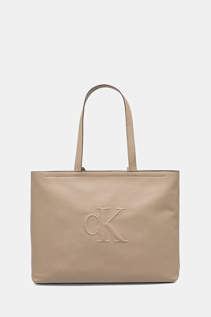 Levně Taška Calvin Klein Jeans béžová barva, LV04K3070G