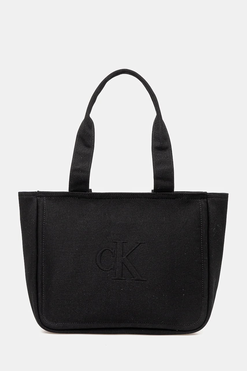 Levně Bavlněná kabelka Calvin Klein Jeans černá barva, LV04K3098G