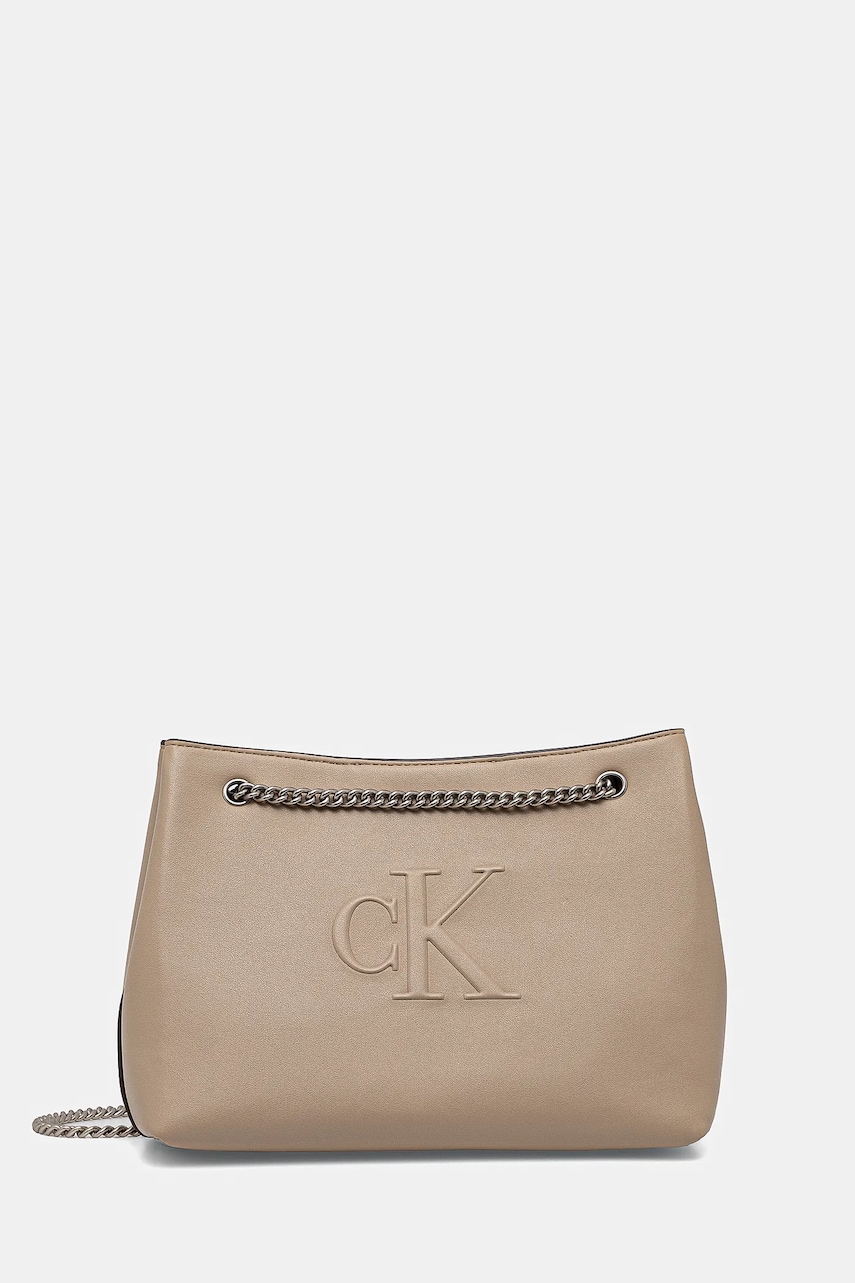 Levně Kabelka Calvin Klein Jeans béžová barva, LV04K3163G