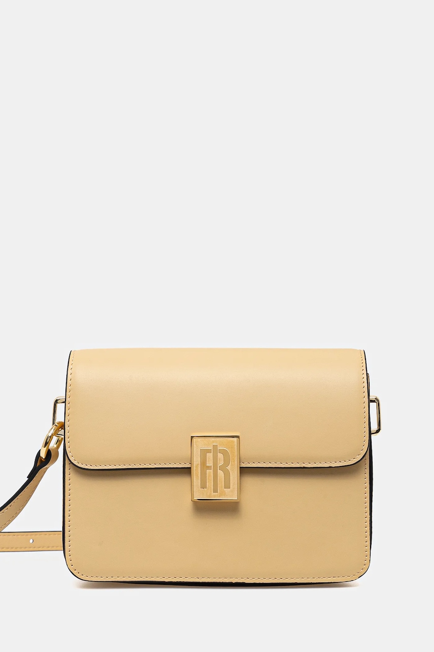 Fracomina geantă de piele culoarea galben, FB25SB3006L41601 Fracomina geantă de piele culoarea galben, FB25SB3006L41601