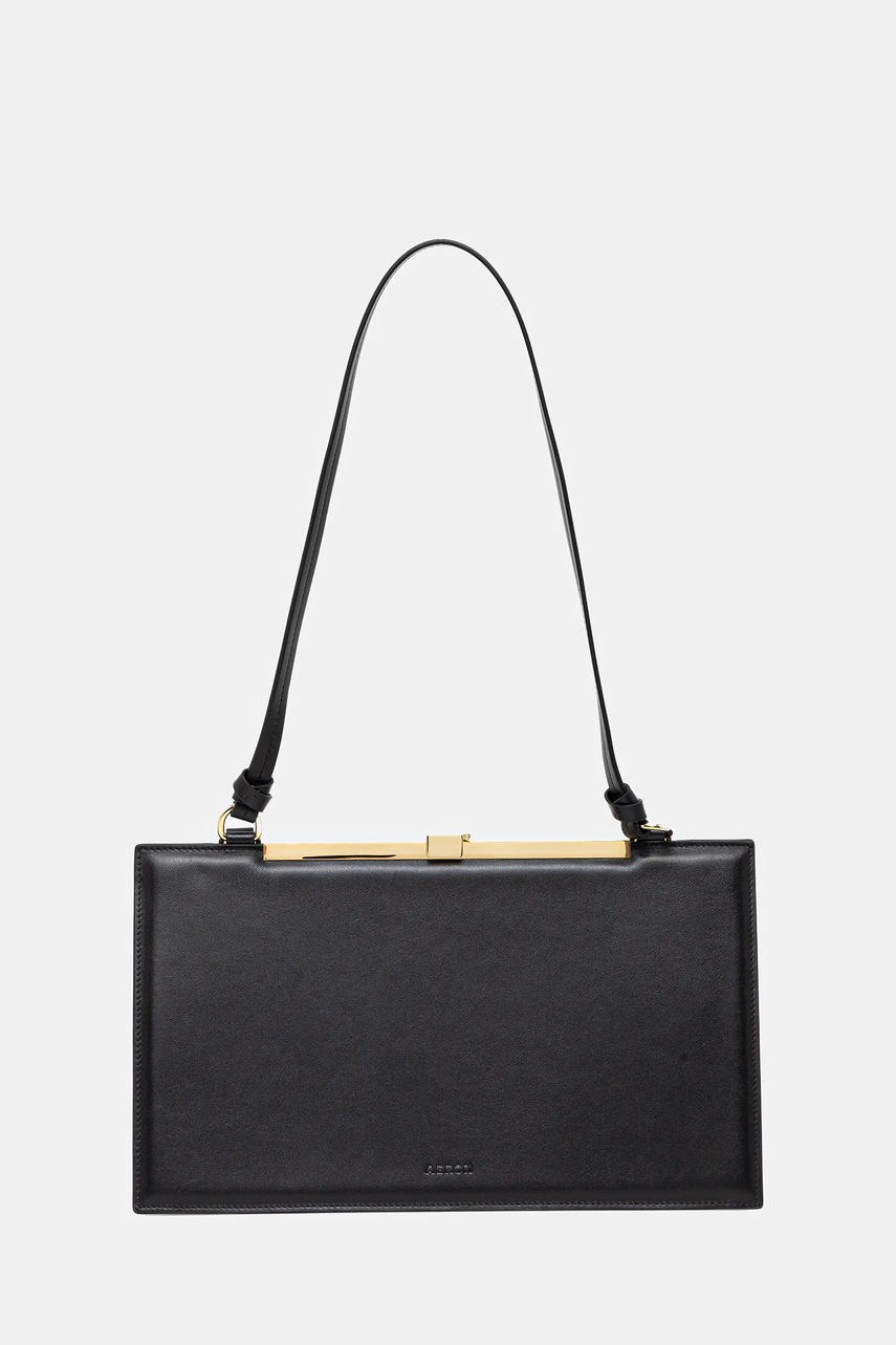 AERON poșetă de piele EDEN culoarea negru, BG165919